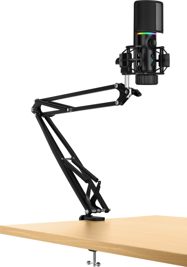 Streamplify MIC RGB-mikrofon inkl. Mic Arm - Svart