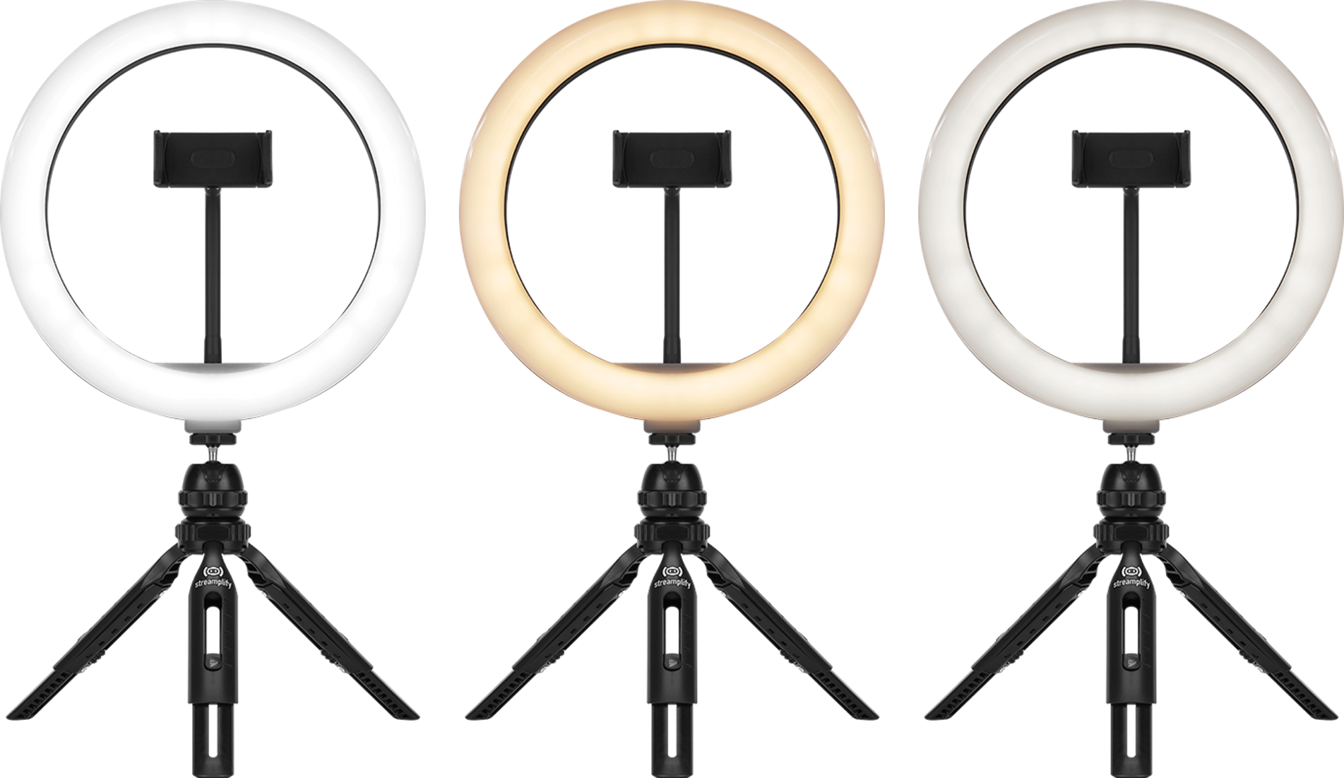 Streamplify LIGHT 10 Ring Light, 25,4cm, 5V USB - Sort Streamplify