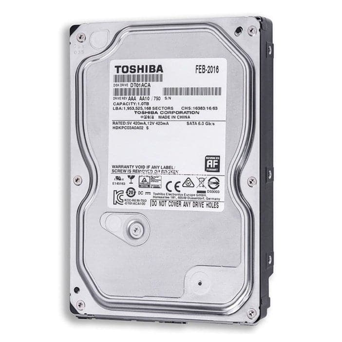 Toshiba Harddisk DT01ACA100 1TB 3.5" SATA-600 7200rpm Toshiba