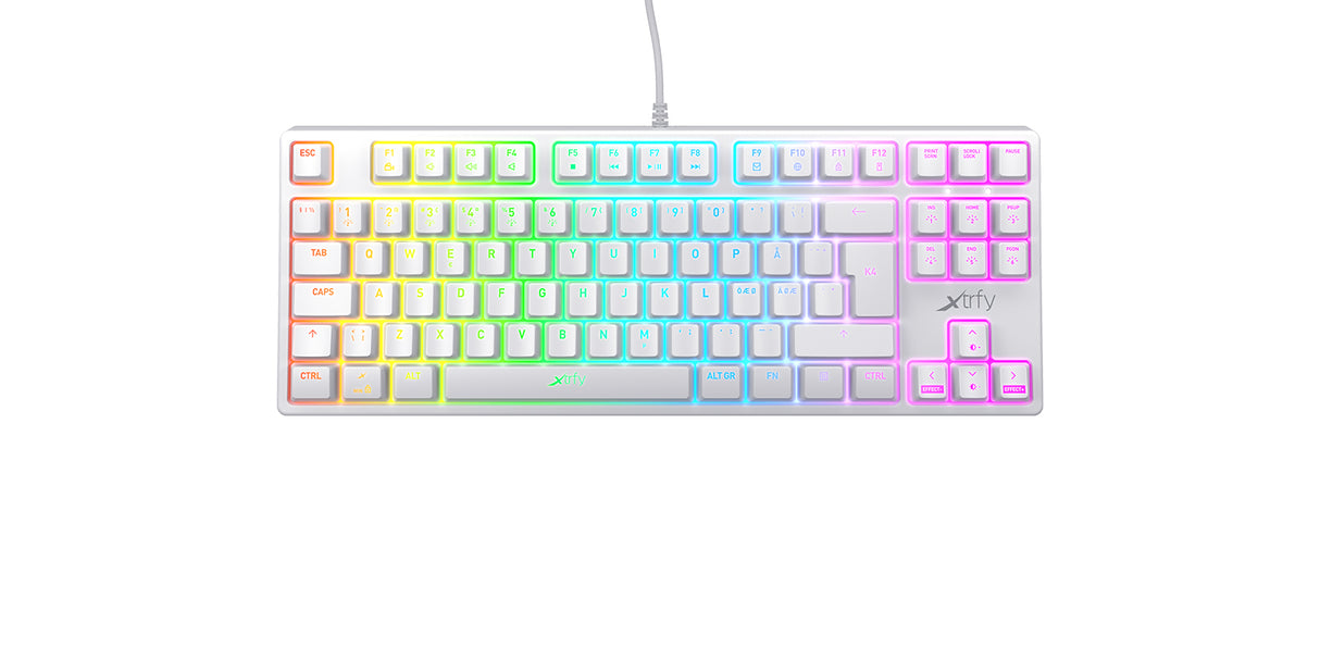 Xtrfy K4 RGB TKL HVID Mekanisk Gaming Tastatur RGB Xtrfy