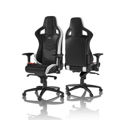 noblechairs EPIC Real Leather Sort/Hvid/Rød noblechairs