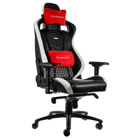 noblechairs EPIC Real Leather Sort/Hvid/Rød noblechairs