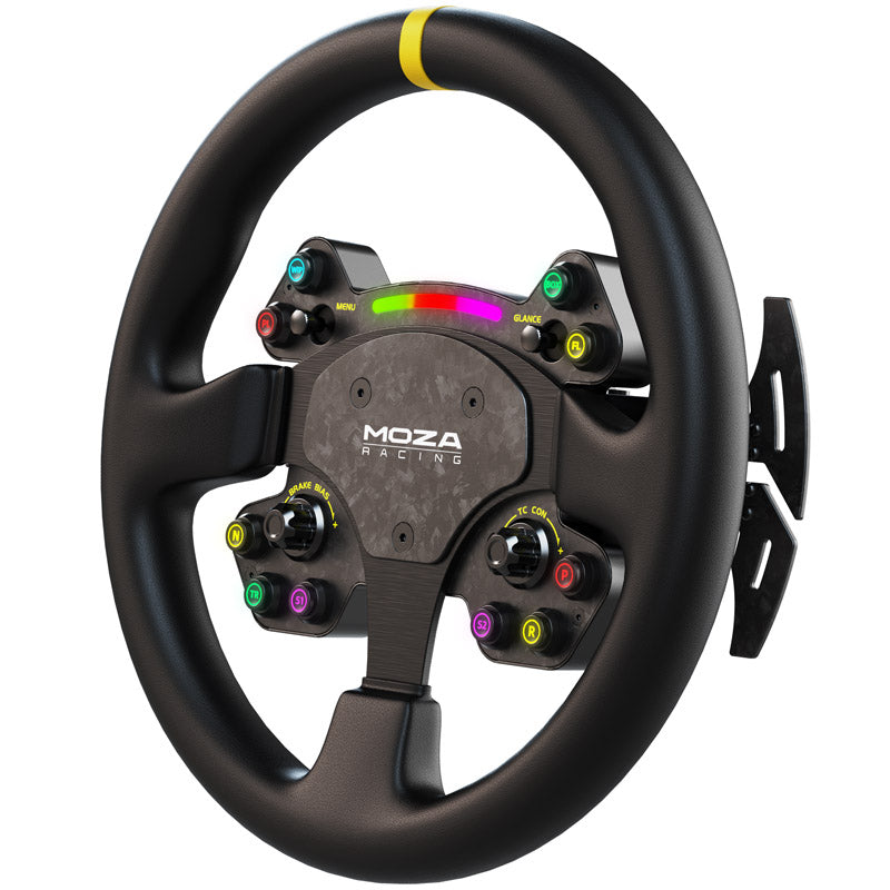 MOZA RS V2 Steering Wheel, Round - Læder(33 cm)