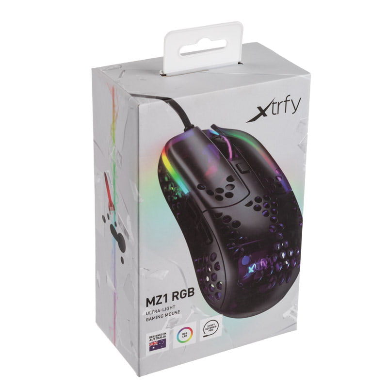 Xtrfy MZ1 RGB Rail Gaming Mouse, Black Transparent Xtrfy