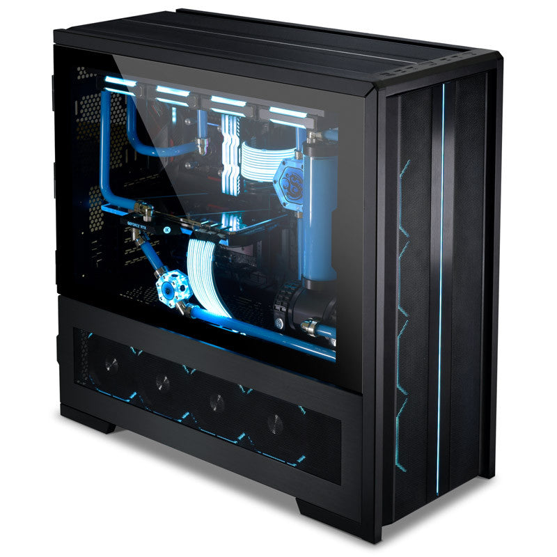 Lian Li V3000 Plus - full tower, up to 3x 480mm radiators, 2x pump-reservoir combo mounting options, supports 2x systems