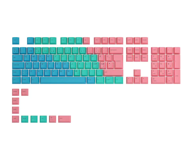 Glorious GPBT Keycaps - 115 PBT keycaps, ISO, Nordic-Layout, Pastel Glorious