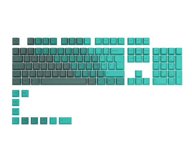 Glorious GPBT Keycaps - 115 PBT keycaps, ISO, Nordic-Layout, Rain Forest Glorious