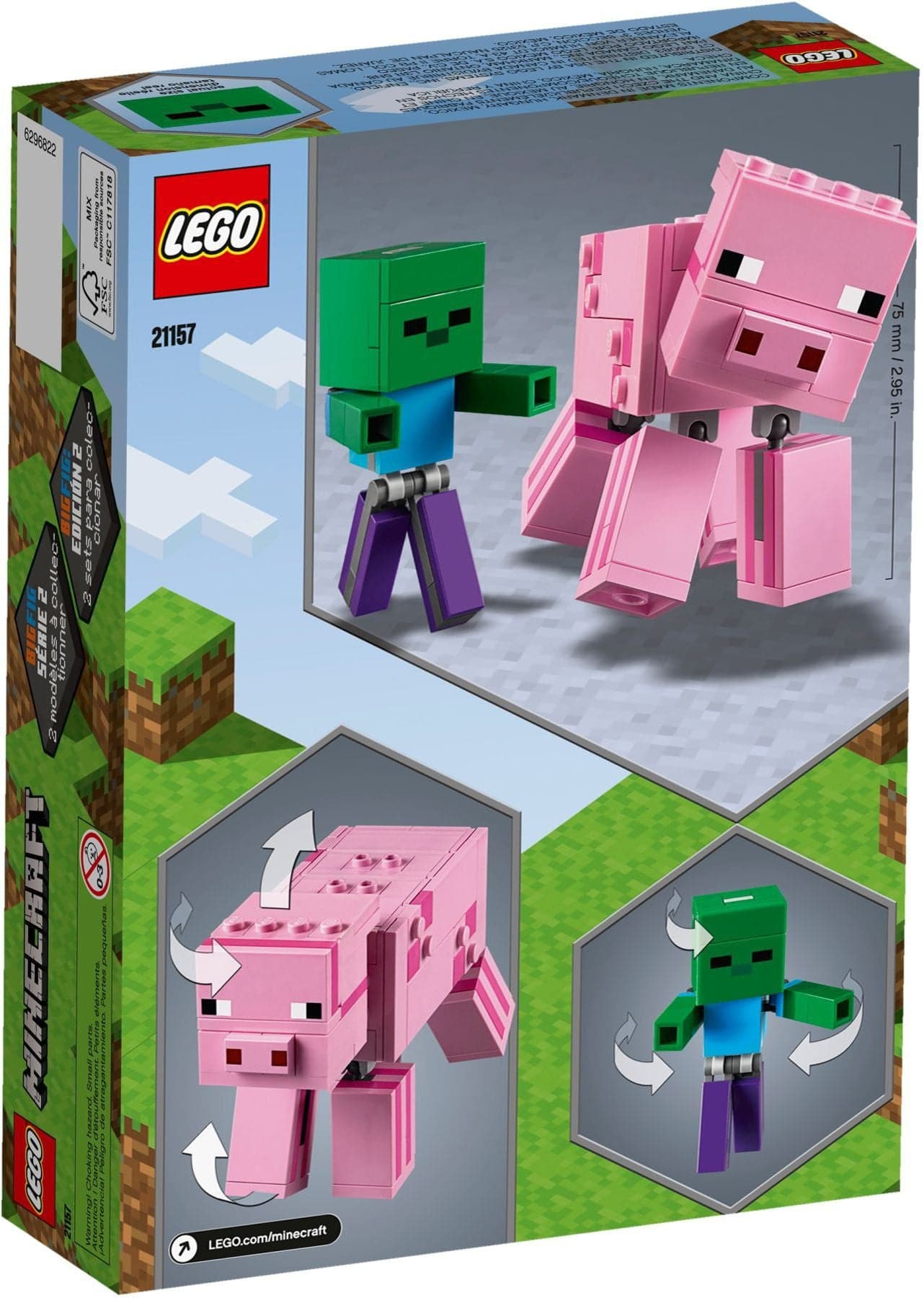 LEGO Minecraft - Stor Grisefigur med Zombieunge (21157) Lego