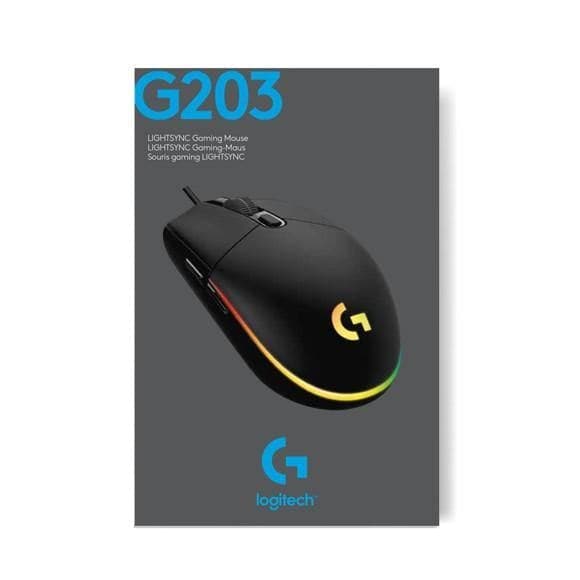 Logitech - G203 LIGHTSYNC Gaming mus sort Logitech