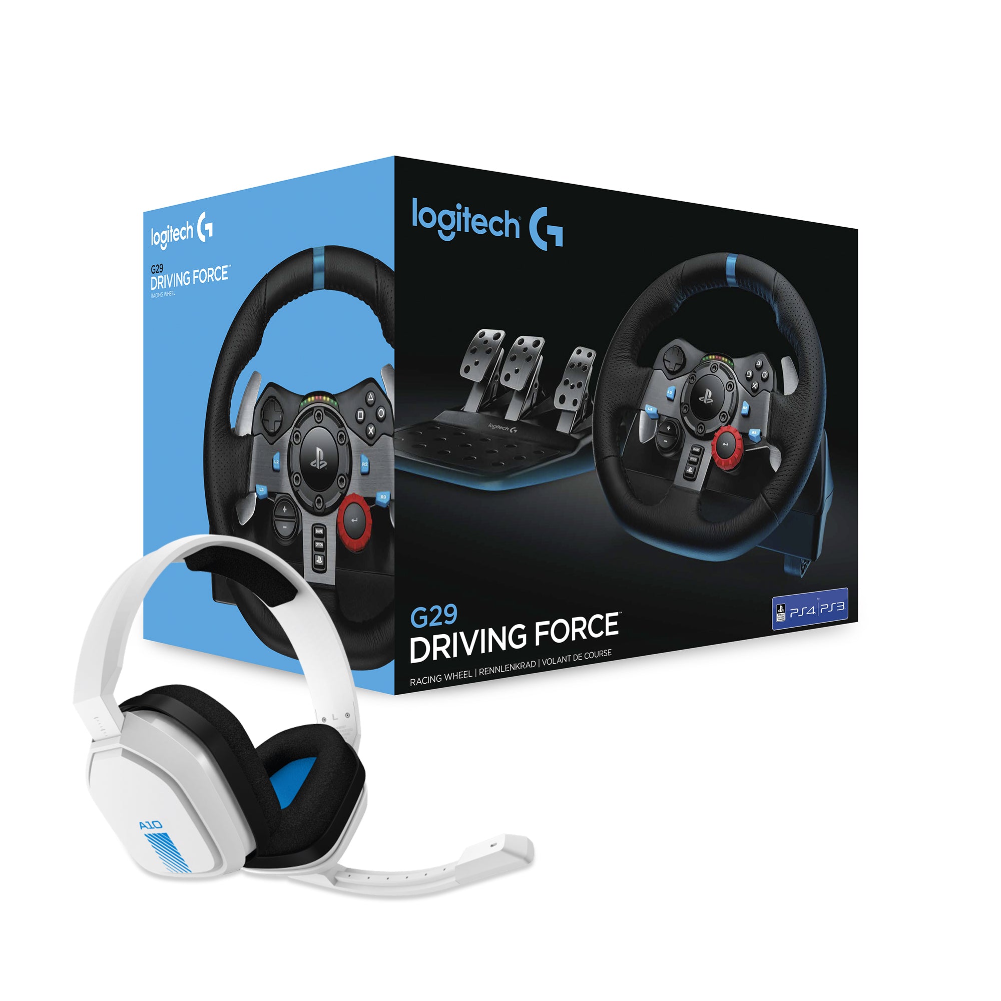Logitech - G29 Driving Force PS3/PS4/PS5 + Astro A10 Headset Bundle