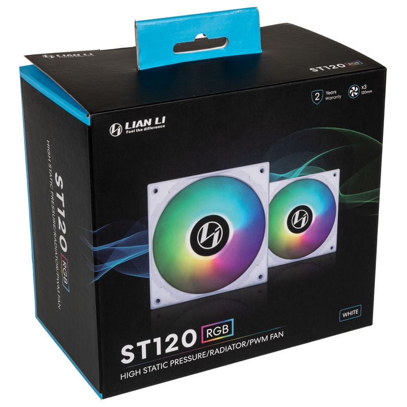 Lian Li ST120 RGB PWM fans 3-Pack + Controller- Hvid - 120mm Lian Li