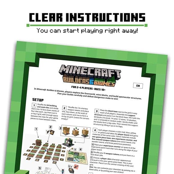 Minecraft - Builders & Biomes - Brætspillet (Engelsk) Minecraft