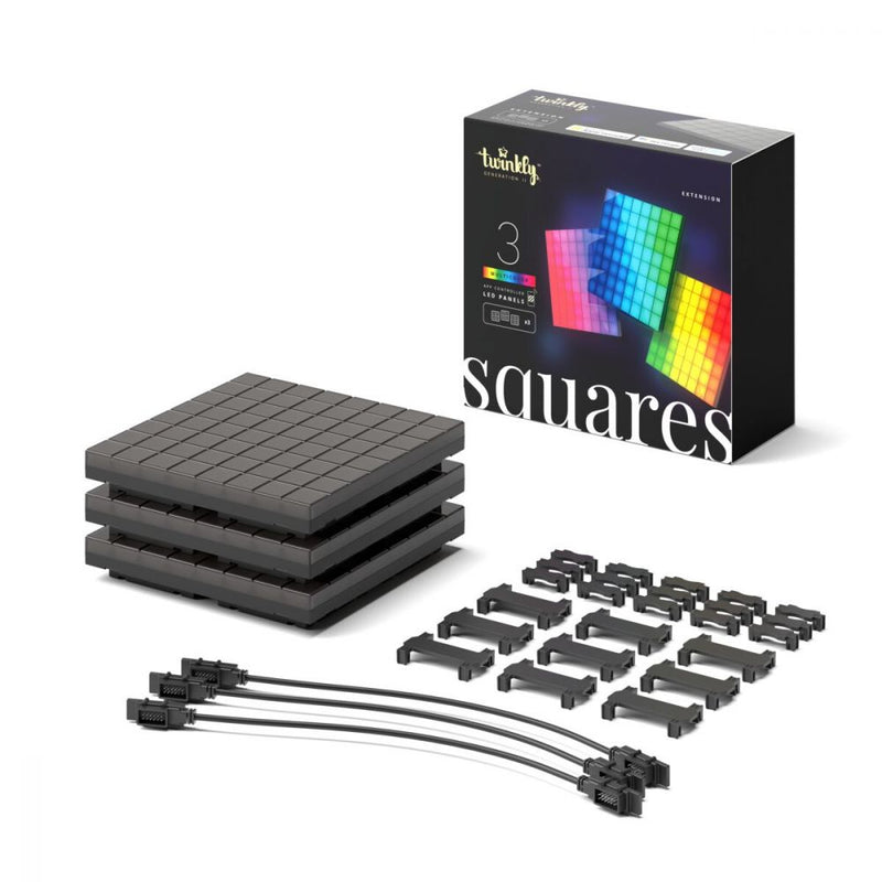 Twinkly Squares 3 Pak Lyspanel udvidelses pakke RGB - 16x16 cm 64LED Twinkly
