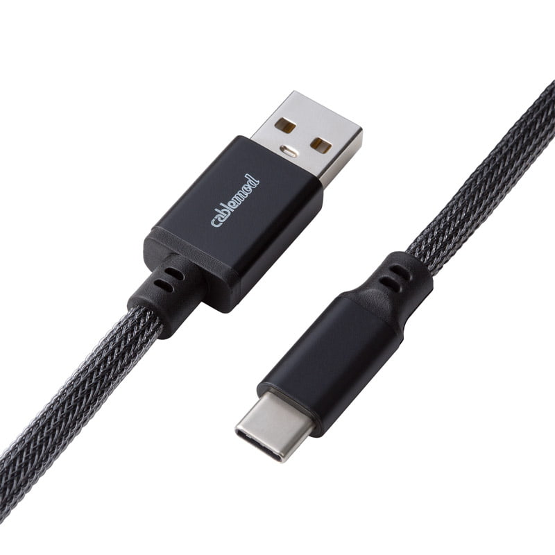 CableMod Pro Coiled Keyboard Cable USB-C to USB Type A, Carbon Grey - 150cm