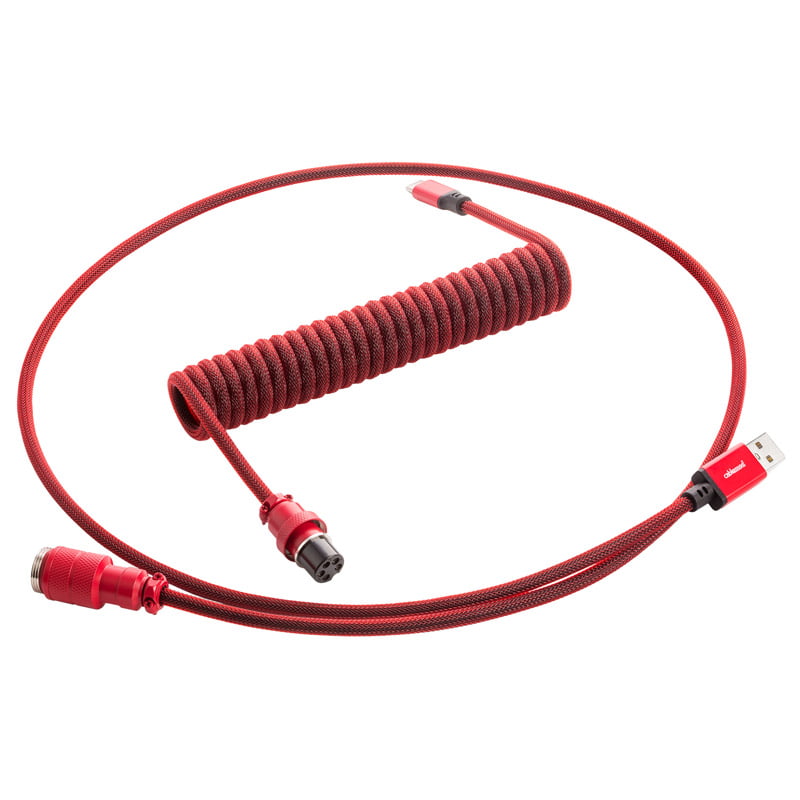 CableMod Pro Coiled Keyboard Cable USB A to USB Type C, Republic Red - 150cm CableMod