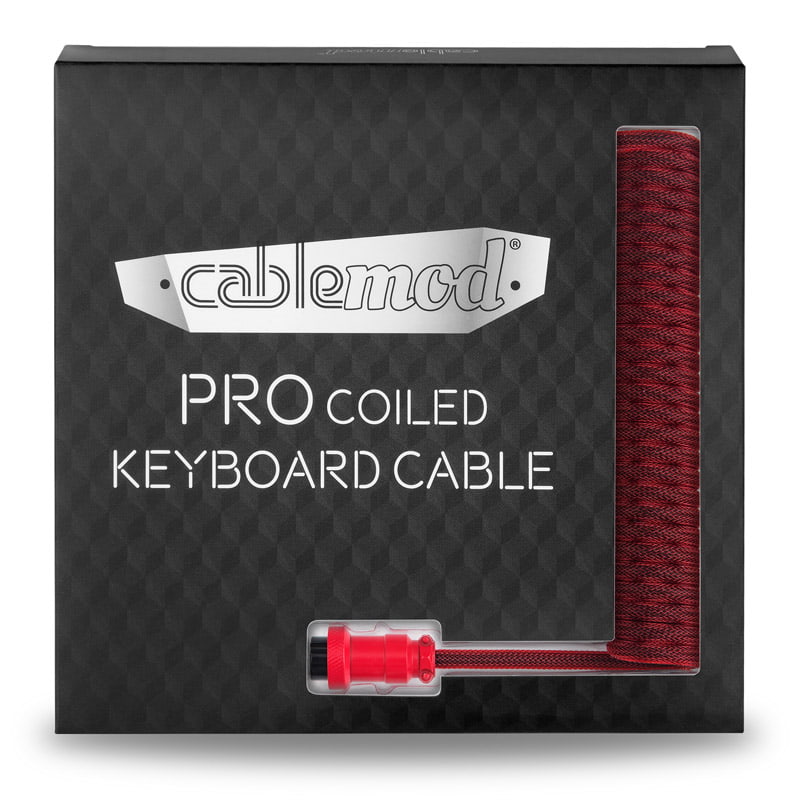 CableMod Pro Coiled Keyboard Cable USB A to USB Type C, Republic Red - 150cm CableMod