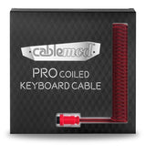 CableMod Pro Coiled Keyboard Cable USB A to USB Type C, Republic Red - 150cm CableMod