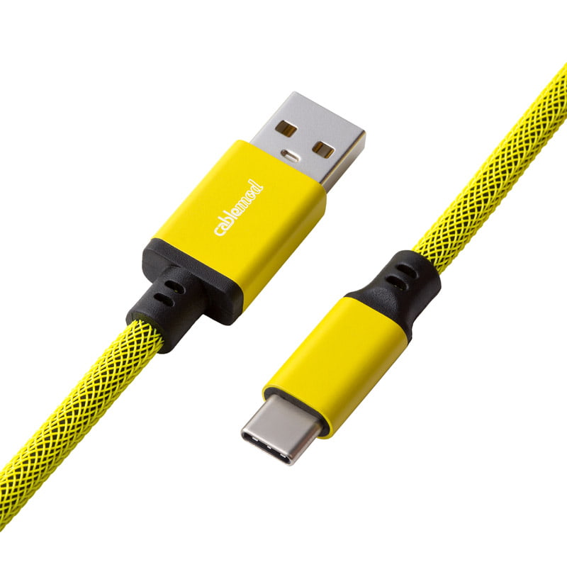 CableMod Pro Coiled Keyboard Cable USB-C to USB Type A, Dominator Yellow - 150cm