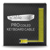 CableMod Pro Coiled Keyboard Cable USB-C to USB Type A, Dominator Yellow - 150cm