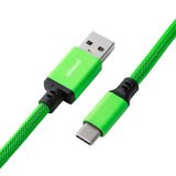 CableMod Pro Coiled Keyboard Cable USB A to USB Type C, Viper Green - 150cm CableMod