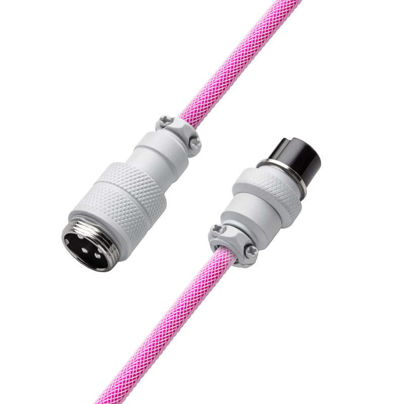 CableMod Pro Coiled Keyboard Cable USB A to USB Type C, Strawberry Cream - 150cm CableMod