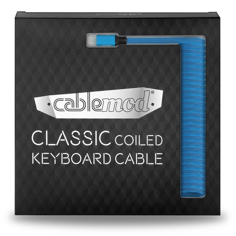 CableMod Classic Coiled Keyboard Cable USB A to USB Type-C, Spectrum Blue - 150 cm CableMod