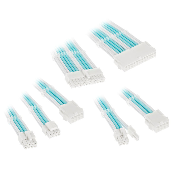 Kolink Core Adept Braided Cable Extension Kit - Brilliant White/Powder Blue - Geekd Gamernes valg