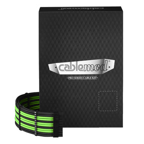 CableMod PRO ModMesh C-Series AXi, HXi RM Cable Kit - black/light green - Geekd Gamernes valg