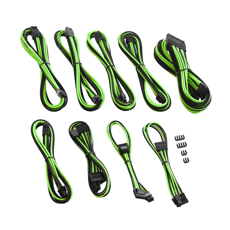 CableMod PRO ModMesh C-Series AXi, HXi RM Cable Kit - black/light green - Geekd Gamernes valg